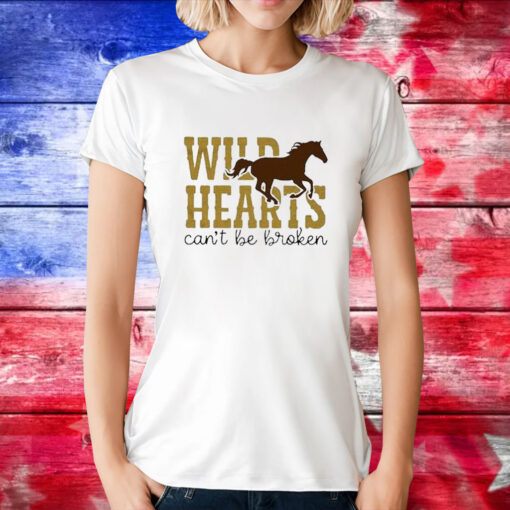 Wild Hearts Can’t Be Broken Horse Art Pattern Print Casual T-Shirts