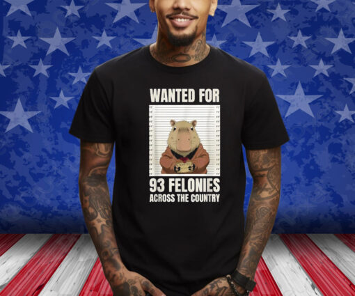 Wanted For 93 Felonies Across The Country Shirt