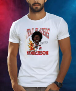 Scoot Henderson Portland Trail Blazers Homage Caricature Tri-Blend Shirt