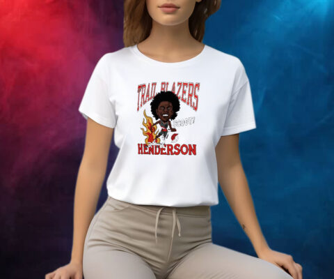 Scoot Henderson Portland Trail Blazers Homage Caricature Tri-Blend Shirt