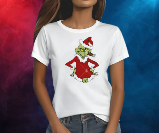 Santa Grinch Smoking A Cigar Merry Christmas Shirt