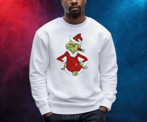 Santa Grinch Smoking A Cigar Merry Christmas Shirt