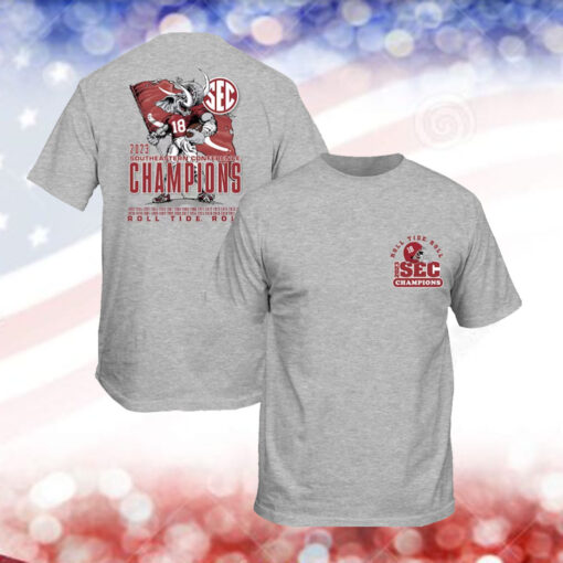 Alabama Crimson Tide 2023 SEC Football Champions Mascot Flag T-Shirts