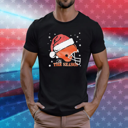 Browns Helmet Santa Hat The Season Christmas T-Shirts Shirt