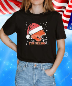 Browns Helmet Santa Hat The Season Christmas Tee Shirt