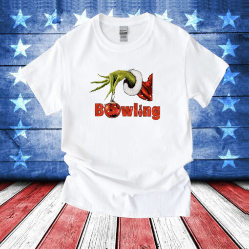 Grinch Hand Bowling Ugly Christmas T-Shirts