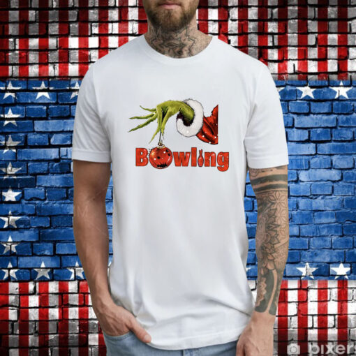 Grinch Hand Bowling Ugly Christmas T-Shirt