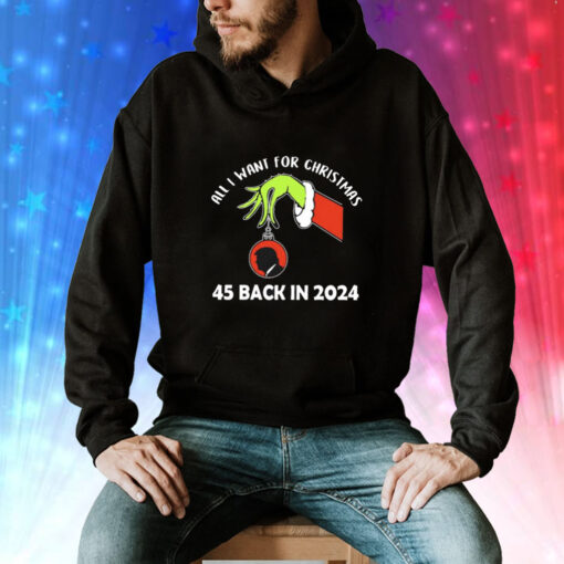 Grinch Hand All I Want For Christmas 45 Back In 2024 Donald Trump Hoodie