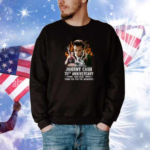 Johnny Cash 70th Anniversary 1954-2024 Thank You For The Memories Shirts