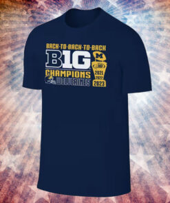 Michigan Wolverines Back-to-Back-to-Back Big Ten Conference Champions T-Shirts