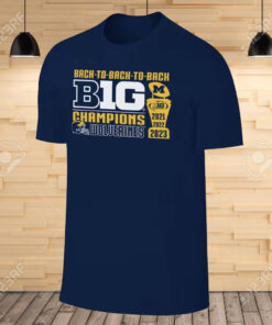 Michigan Wolverines Back-to-Back-to-Back Big Ten Conference Champions T-Shirt