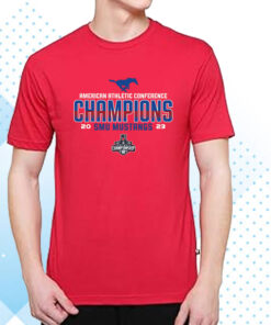 Smu Mustangs 2023 Aac Football Conference Champions Locker Room T-Shirt