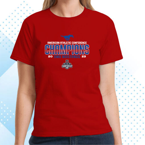 Smu Mustangs 2023 Aac Football Conference Champions Locker Room T-Shirts