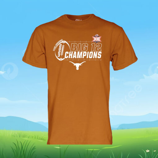 Texas Longhorns 2023 Big 12 Football Champions Locker Room T-Shirt