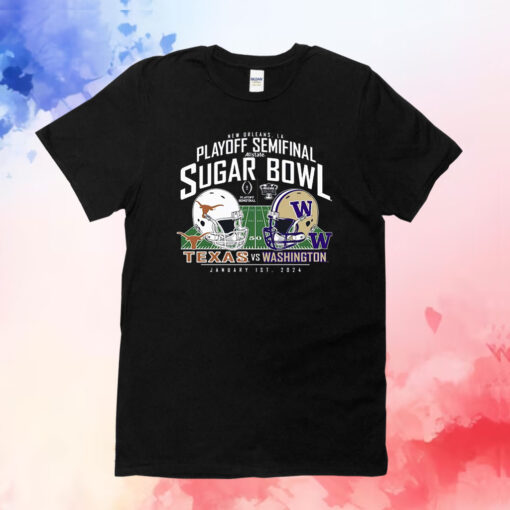 Washington Huskies Vs Texas Longhorns College Football Playoff 2024 Sugar Bowl T-Shirt