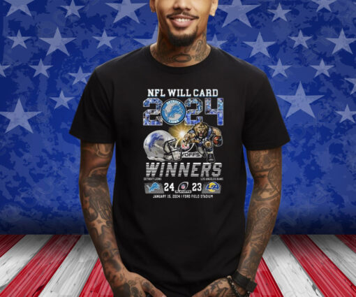 2024 NFL Wild Card Playoffs Winners Lions 24-23 Rams Shirts