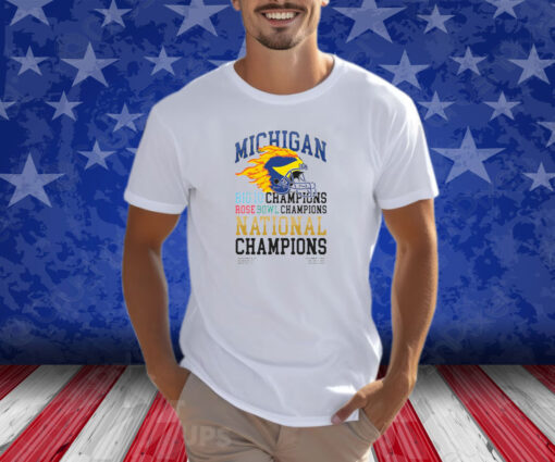 Michigan Big Ten Rose Bowl National Champions Barstool 2024 Shirt