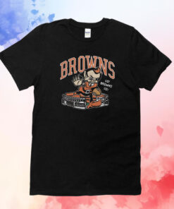 Cleveland Browns Brownie Stiff Arm Stadium T-Shirts