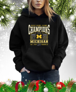 Michigan Wolverines College Football Playoff 2024 Rose Bowl Champions Score Sweatshirt