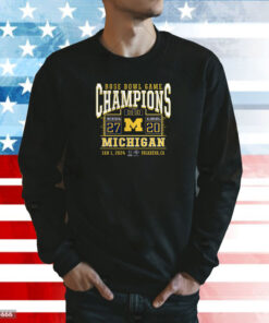 Michigan Wolverines College Football Playoff 2024 Rose Bowl Champions Score Hoodie