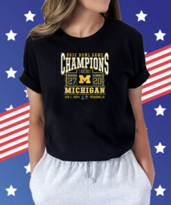 Michigan Wolverines College Football Playoff 2024 Rose Bowl Champions Score Shirts