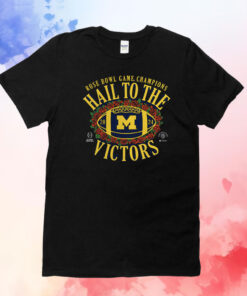 Michigan Wolverines Hall To The Victors 2024 Rose Bowl Champions T-Shirts