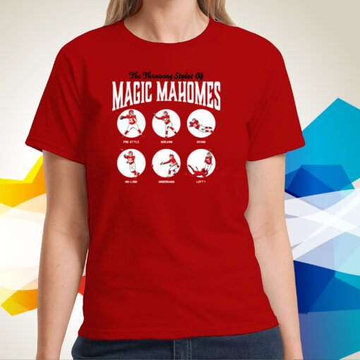 Patrick Mahomes Throwing Styles Merch T-Shirts