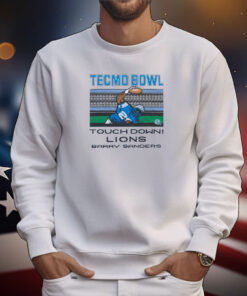 Tecmo Bowl Touch Down Lions Barry Sanders Tee Shirt