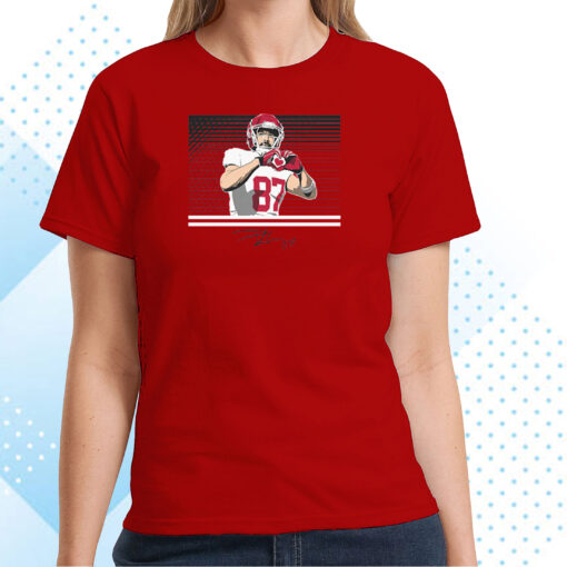 Travis Kelce: Throw Up the Heart Hands T-Shirts