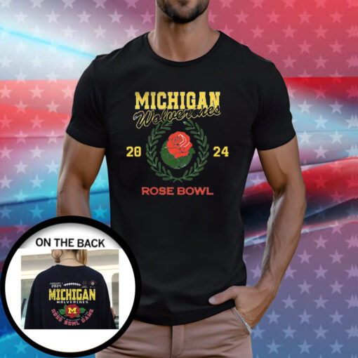 Official Michigan Rose Bowl 2024 CFP Semi Flower TShirt