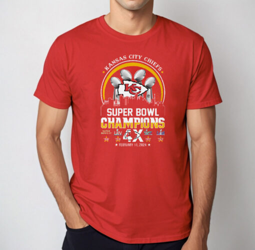 Kansas City Chiefs Super Bowl Champions 4x February 11 2024 Shirt