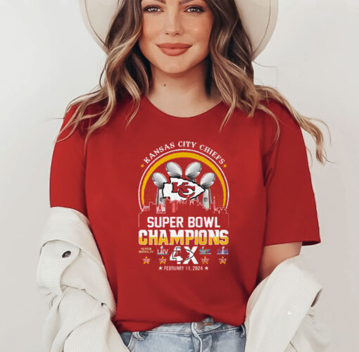 Kansas City Chiefs Super Bowl Champions 4x February 11 2024 Shirt