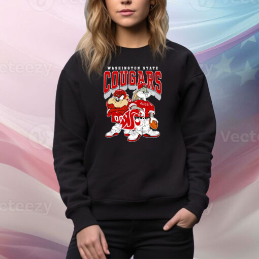 Bugs Bunny And Taz Washington State Cougars Hoodie Tee Shirts