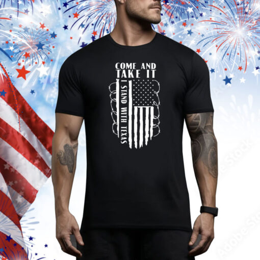 Come And Take It Patriotic Conservative Razor Wire Border T-Shirts