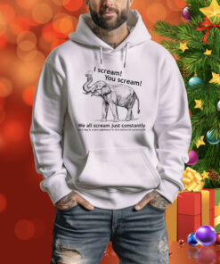 Elephant I Scream You Scream We All Scream Just Constantlly Hoodie Shirt