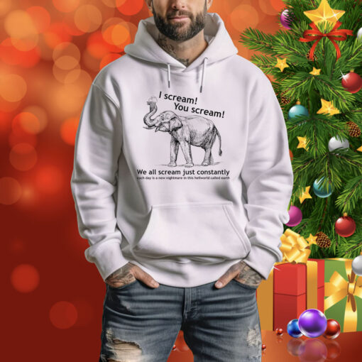 Elephant I Scream You Scream We All Scream Just Constantlly Hoodie Shirt