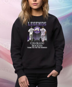 Legends Colorado Rockies Walker And Helton Thank You For The Memories Hoodie Tee Shirt
