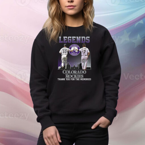 Legends Colorado Rockies Walker And Helton Thank You For The Memories Hoodie Tee Shirt