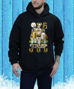 Pittsburgh City Of Champions Steelers Penguins Pirates 6x And 5x Champs Hoodie Shirt
