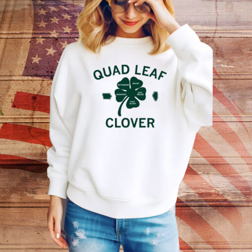 Quad Leaf Clover Hoodie Tee Shirt