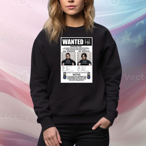 Supernatural Wanted By The Fbi Hoodie TShirts