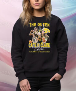 The Queen Caitlin Clark NCAA’s Women’s All-Time Leading Scorer Hoodie TShirts