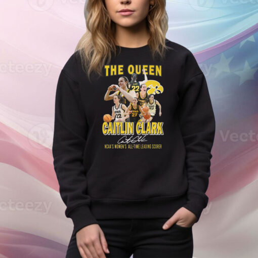 The Queen Caitlin Clark NCAA’s Women’s All-Time Leading Scorer Hoodie TShirts