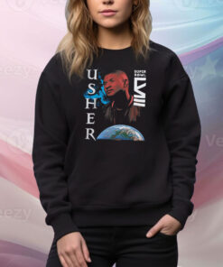 Usher Super Bowl Lviii Collection Mitchell Ness Worldwide Hoodie TShirts