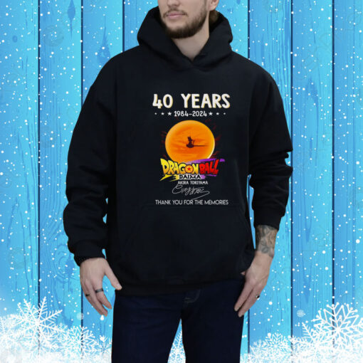 40 Years 1984 – 2024 Dragon Ball Daima Akira Toriyama Signature Thank You For The Memories Signature Hoodie Shirt