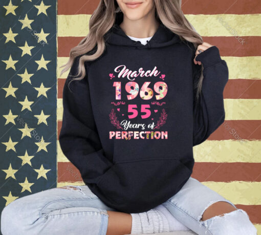 55 Year Old March 1969 Floral 55th Birthday Gifts Women Long Sleeve T-Shirt