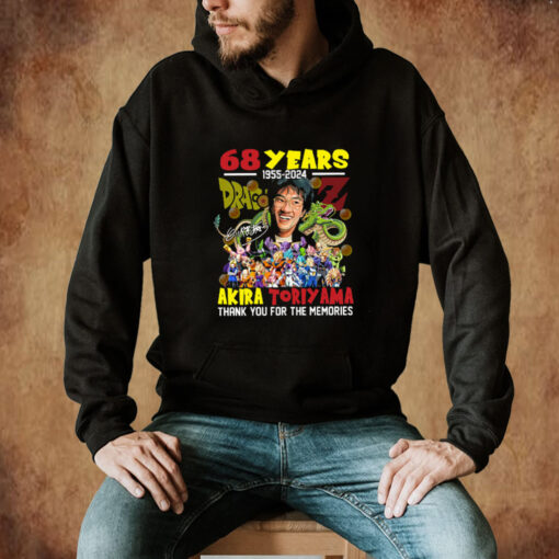 Akira Toriyama 68 Years 1955-2024 Thank You For The Memories Hoodie