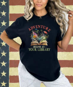 Adventure Begins At Your Library Summer Reading 2024 Flowers T-Shirt