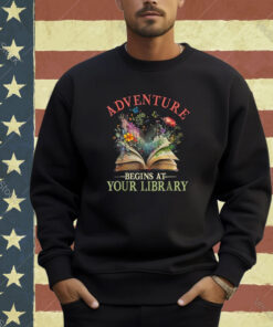 Adventure Begins At Your Library Summer Reading 2024 Flowers T-Shirt