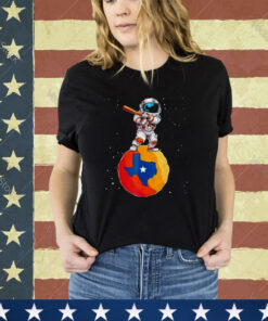 Astronaut Holding Baseball Bat Standing On Houston Astros Planet Stars shirt